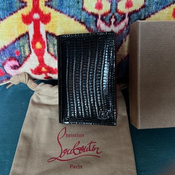 CHRISTIAN LOUBOUTIN - M Sifnos lizard/croc-effect Leather Cardholder - Picture 4 of 8